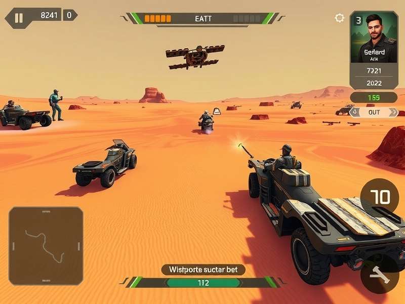 Arid Aces gameplay screenshot showing desert combat